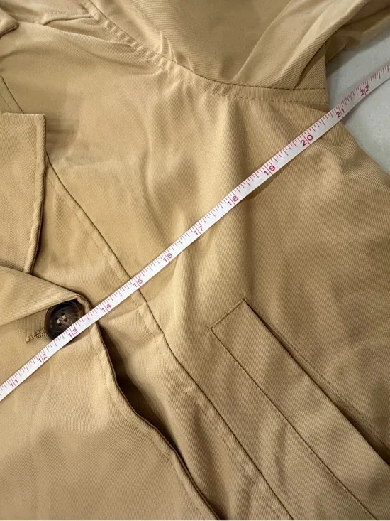 NWT Steve Madden Short Double-Breasted Trench Coat in Tan, L - Picture 9 of 10